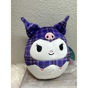 $11 🌙 Squishmallow Kellytoy Plush Hello Kitty Sanrio 8" Kuromi Plaid New Tag